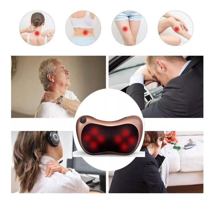 Masajeador Eléctrico Almohada Cojín Lumbar Cuello Piernas