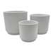 Macetero Maceta De Ceramica Blanco Con Linea Cuadrada S - Fliperex