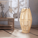 Candelabro De Bambu Natural Porta Vela Nordico Farol 60 CM - Fliperex
