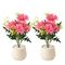 Planta Artificial Dalias Macetero Ceramica Decorativa