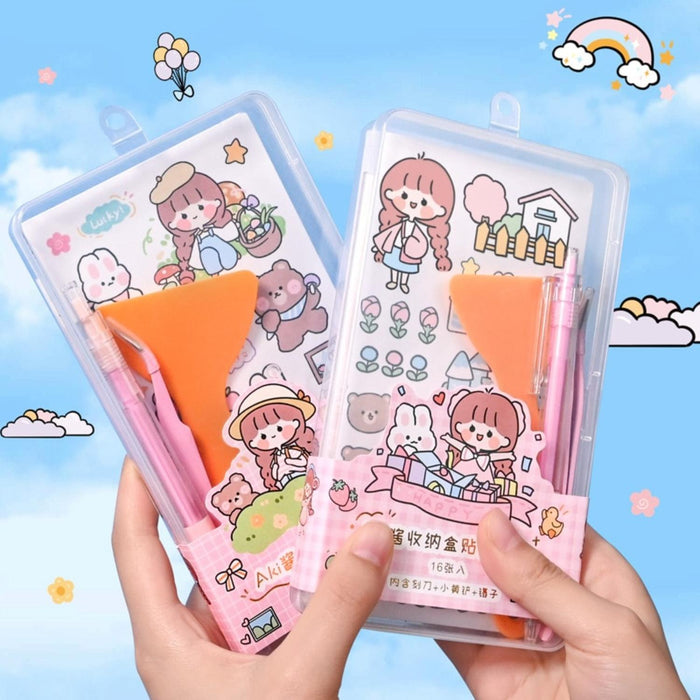 Set Completo Pegatinas Stickers Kawaii Con Accesorios