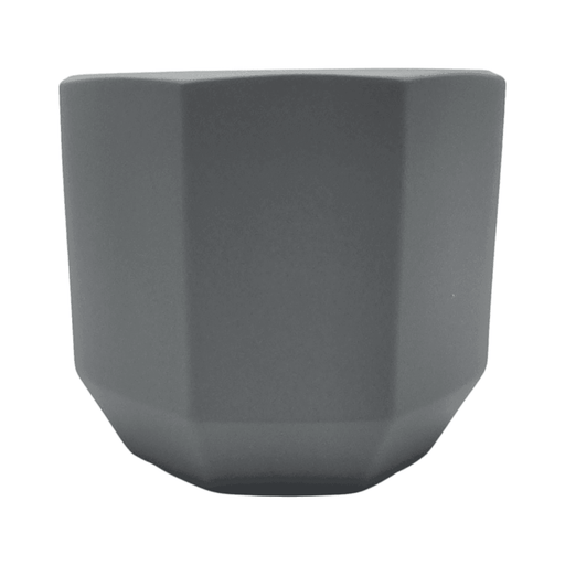 Macetero Maceta De Ceramica Gris Lineas Verticales S - Fliperex