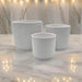 Set 3 Maceteros Maceta De Ceramica Blanco Con Linea Cuadrada - Fliperex