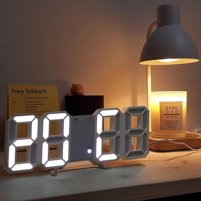 Reloj Despertador Digital Led 3d De Escritorio O Muro