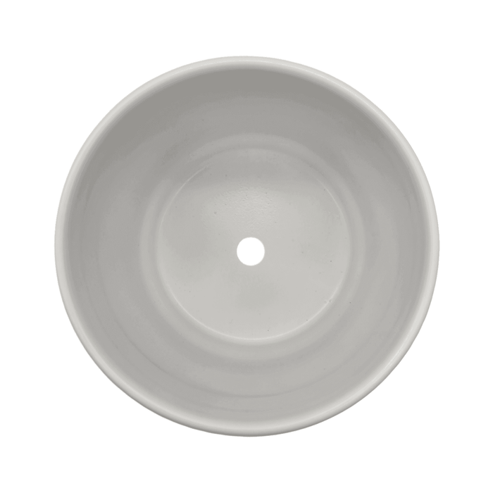 Macetero Maceta De Ceramica Blanco Con Linea Cuadrada S - Fliperex
