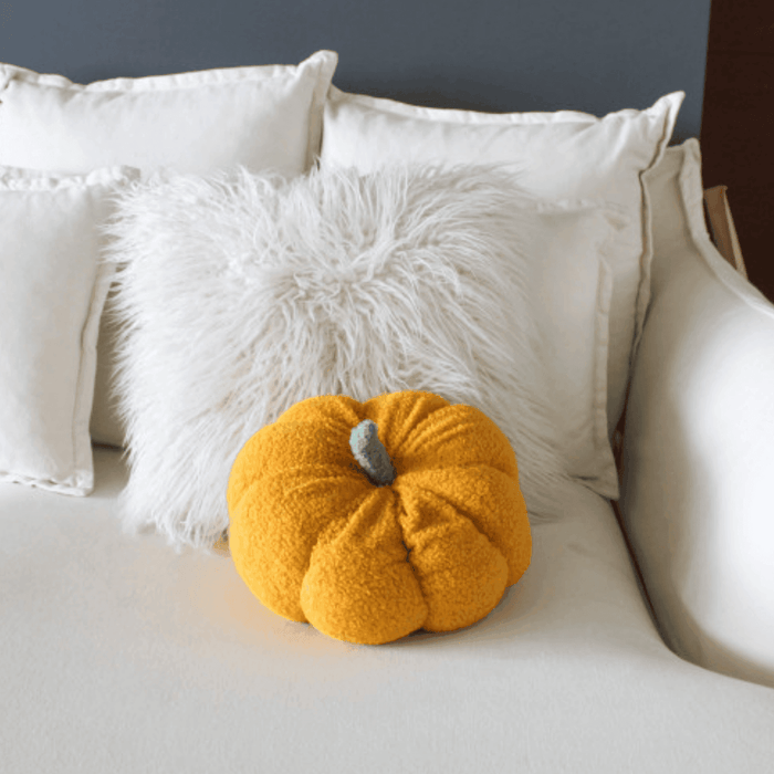 Cojin Decorativo Peluche Forma De Zapallo Calabaza Colores - Fliperex
