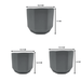 Set 3 Maceteros Maceta De Ceramica Gris Lineas Verticales - Fliperex