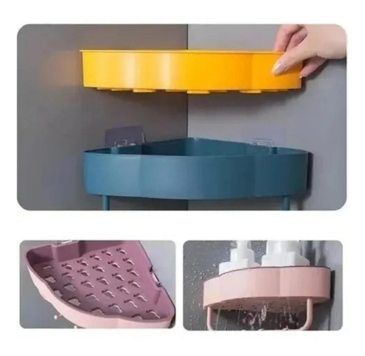 Organizador Ducha Baño Cocina Esquinero Plástico Adhesivo