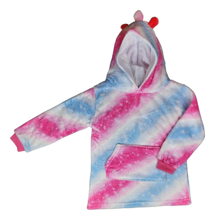 Poleron Con Capucha Infantil Para Niñas Polar Poleron Peluche Felpa Unicornio Multicolor - Fliperex