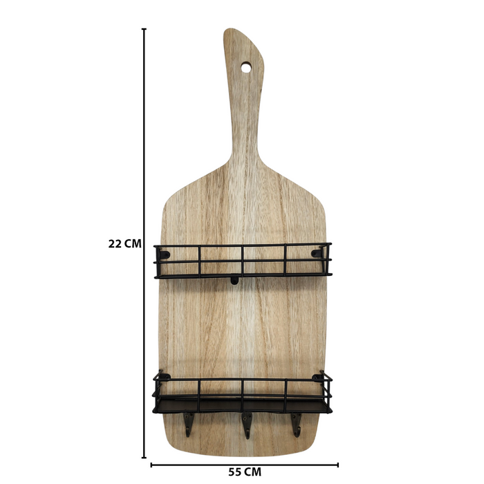 Perchero De Pared Madera Con 3 Perchas 2 Repisas Para Cocina