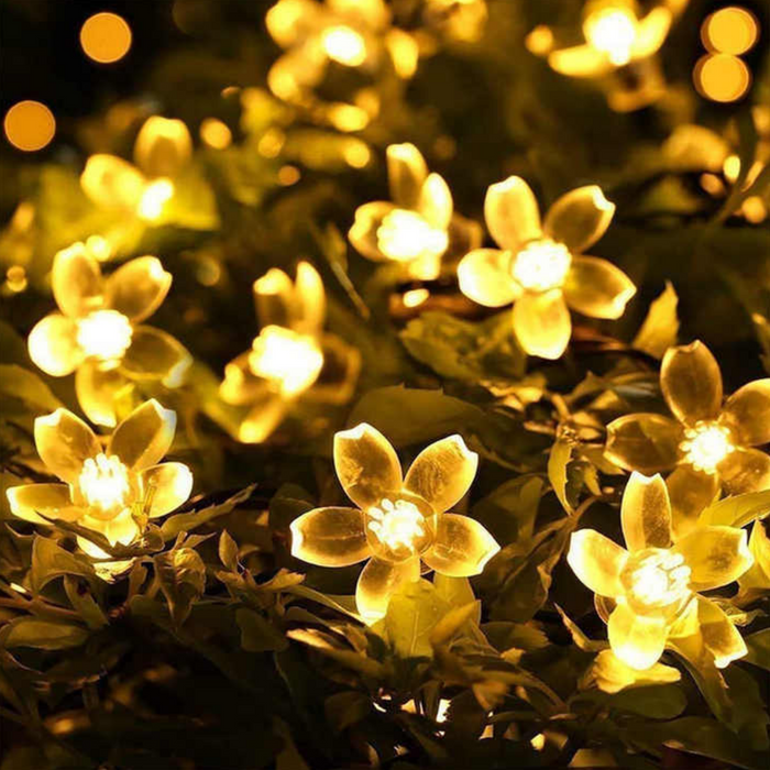 Guirnalda Solar Flor Flores Luces Led Decoracion Para Jardin