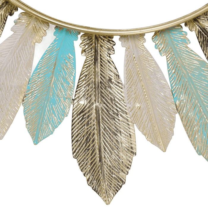 Cuadro De Metal Decorativo De Plumas Metalicas De Colores - Fliperex