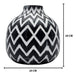 Florero Cerámica Diseño Étnico Zigzag Vintage Blanco Y Negro - Fliperex