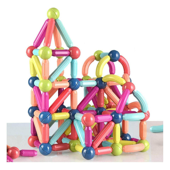 Juego Varillas De Construccion Magnetico Didactico 64 Piezas - Fliperex