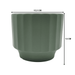 Macetero Maceta De Ceramica Verde Oliva Lineas Verticales M - Fliperex