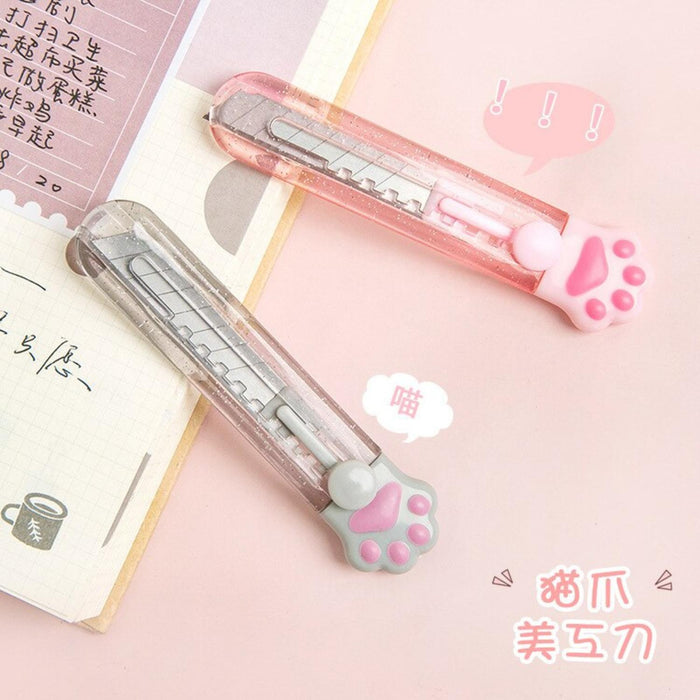 Corta Carton Cutter Gatito Kawaii Cute Patita De Gatito