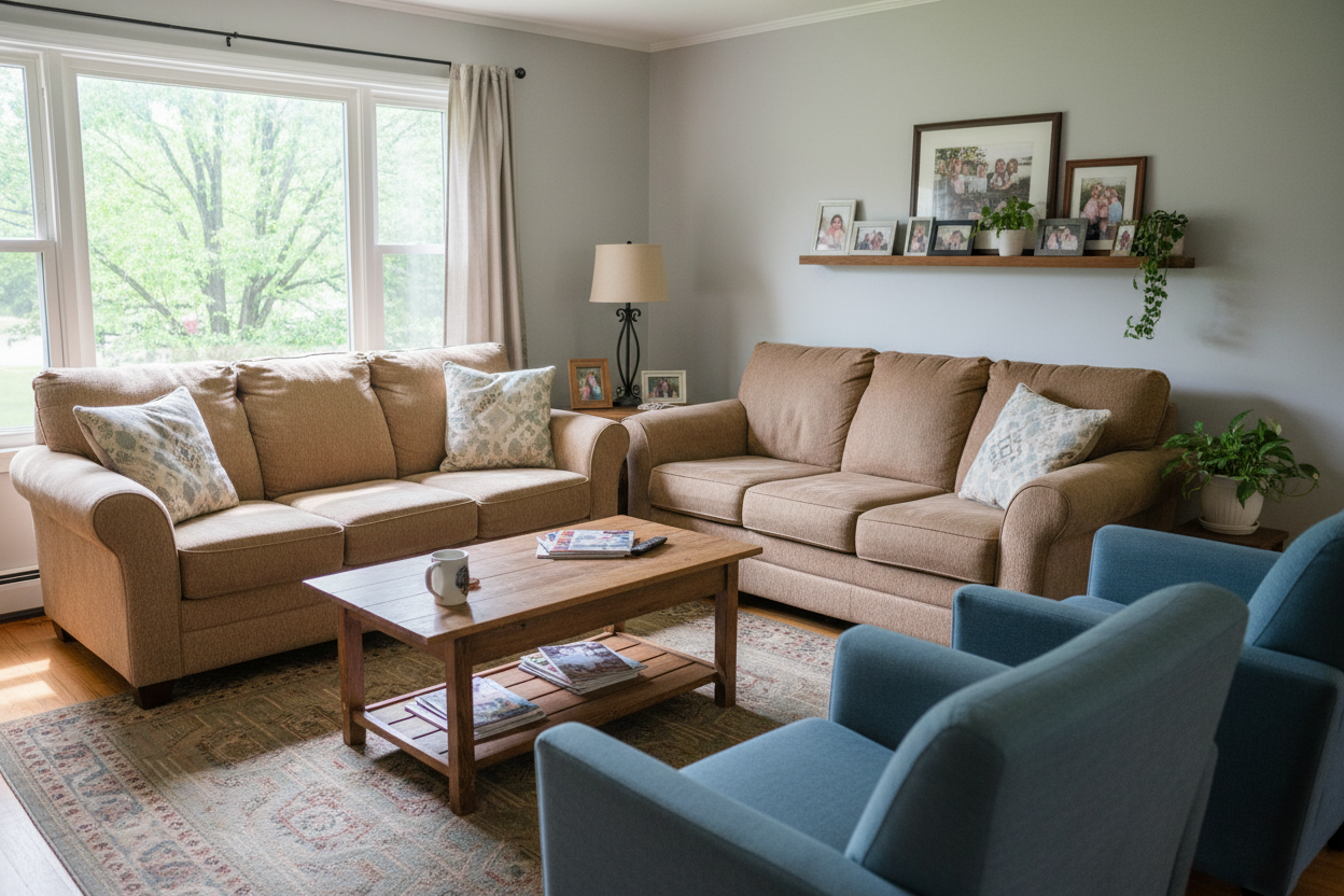 dame una imagen donde se vean los sillones del living, sala de estar