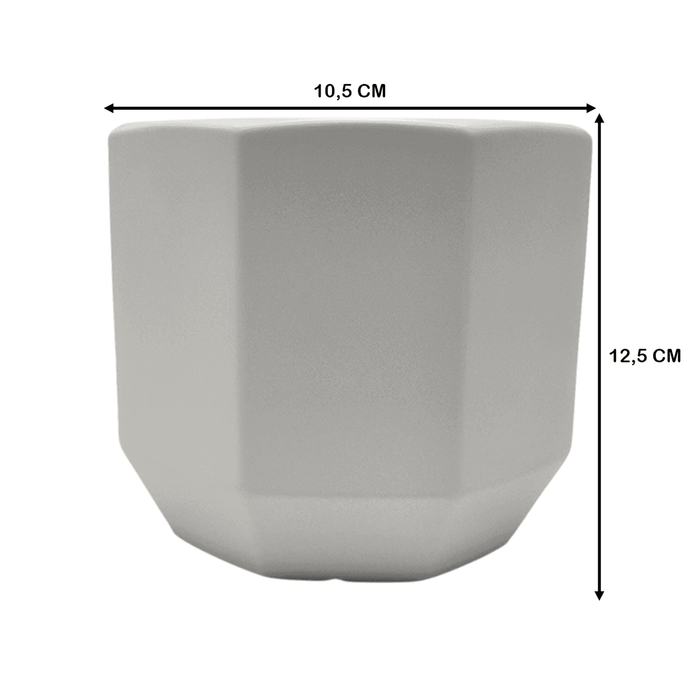 Macetero Maceta De Ceramica Blanco Lineas Verticales S - Fliperex
