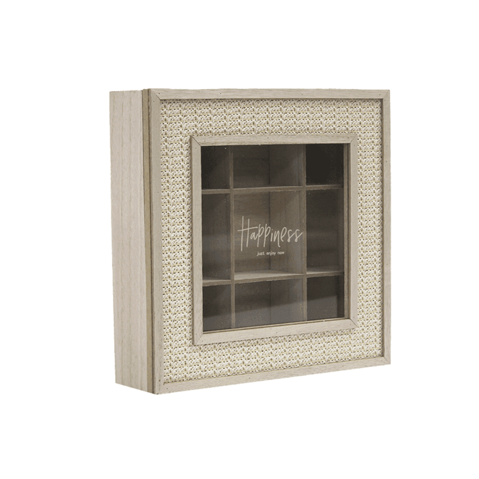 Caja De Té 9 Divisiones Tapa Con Diseño Decorativa - Fliperex