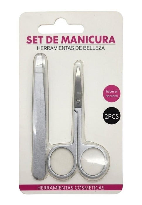 Set Manicura Tijera Para Cutícula Y Pinza Depilación