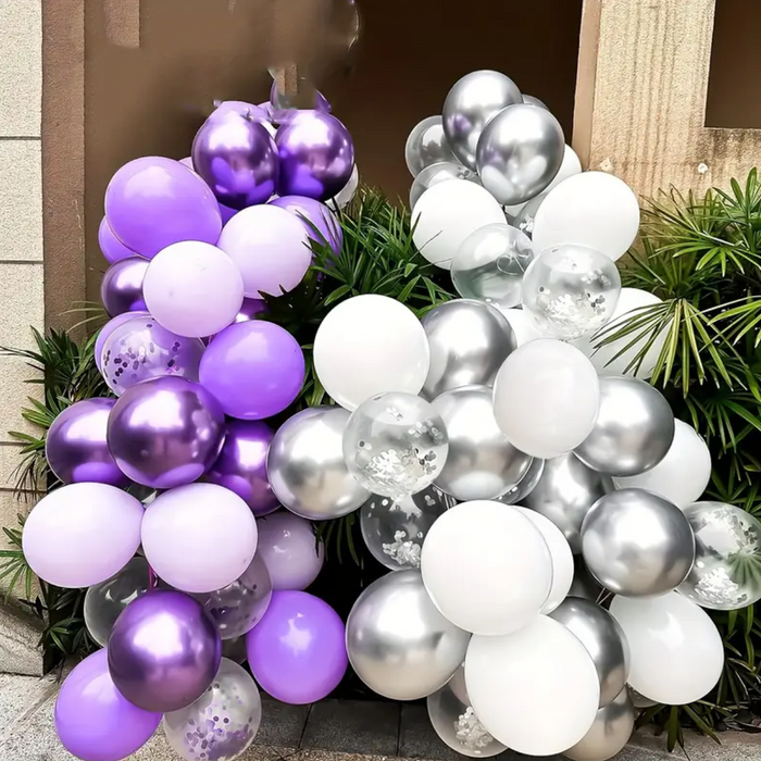 Globos Morado Metalizado 50 Unidades Tamaño 25 Cm