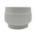 Set 3 Maceteros Maceta De Ceramica Lineas Relieve Blanco - Fliperex