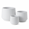 Set 3 Maceteros De Ceramica Acanalados Decorativos Hogar