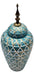 Florero Jarrón De Cerámica Verde Agua Diseño Vintage Grande - Fliperex