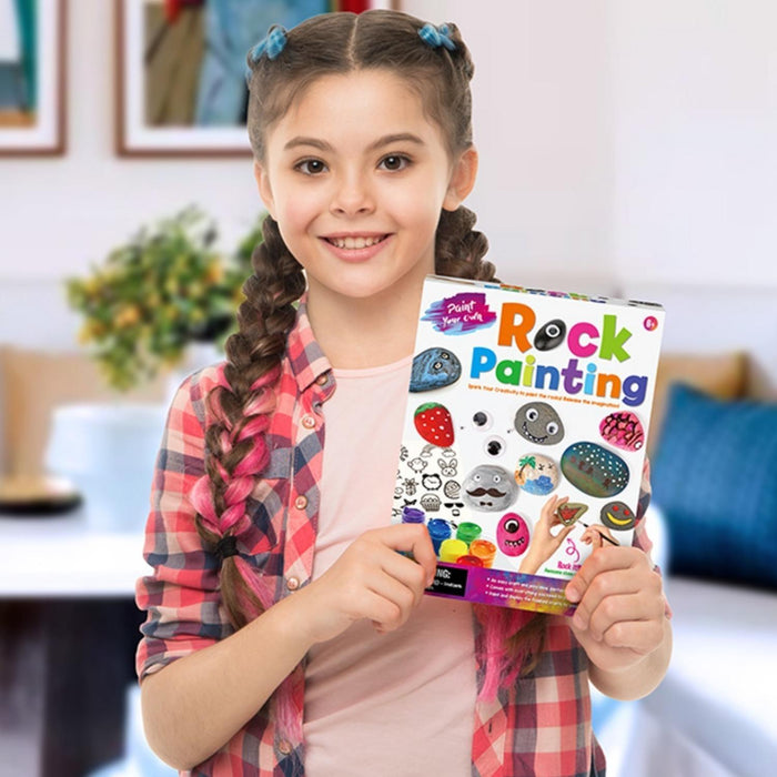 Kit De Arte Pinta Piedras + Accesorios Diversión Para Niños