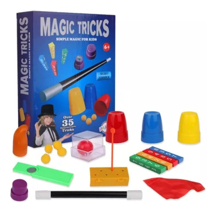 Set Juego De Magia Magic 35 Trucos De Mago Con Varita Niños