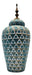Florero Jarrón De Cerámica Verde Agua Diseño Vintage Grande - Fliperex