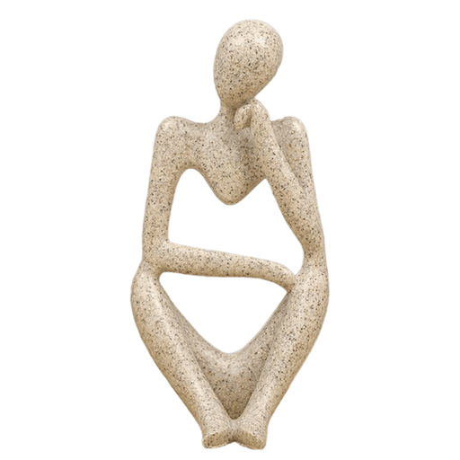Escultura Pensador De Resina Abstracta Moderna Arenisca - Fliperex