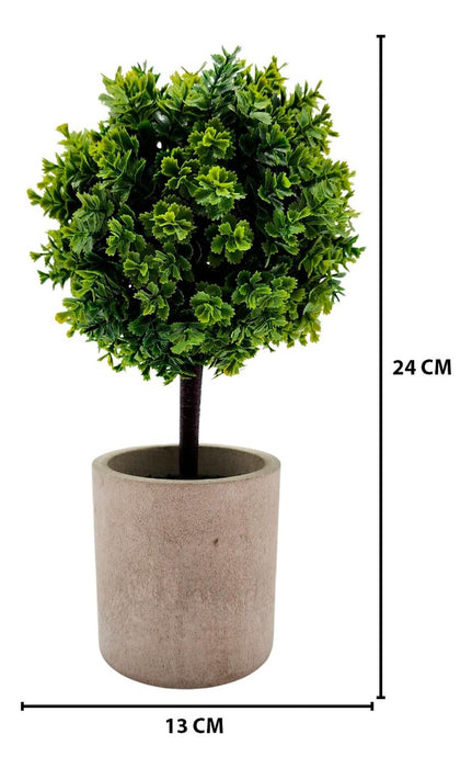 Planta Artificial Macetero Cerámica Mini Arbolito Verde