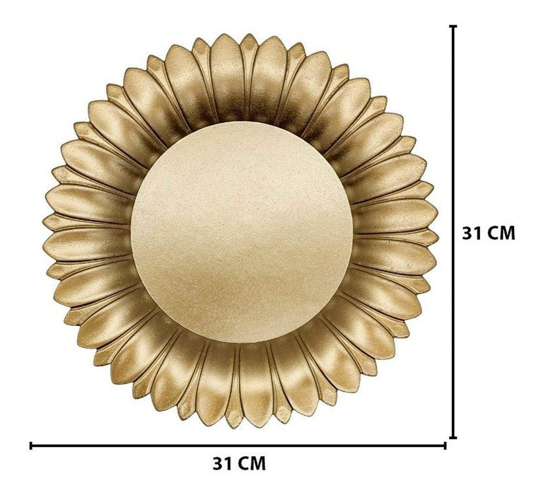 Bandeja Plato Decorativa Dorada Nordica Con Forma De Flor - Fliperex