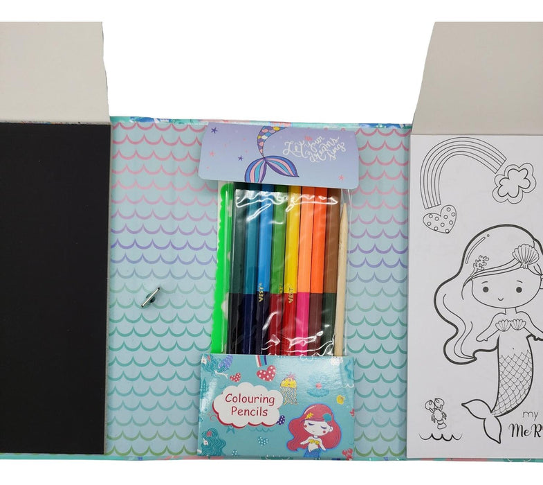 Set De Arte Para Niños Lapices Dibujos y Pizarra Colorear