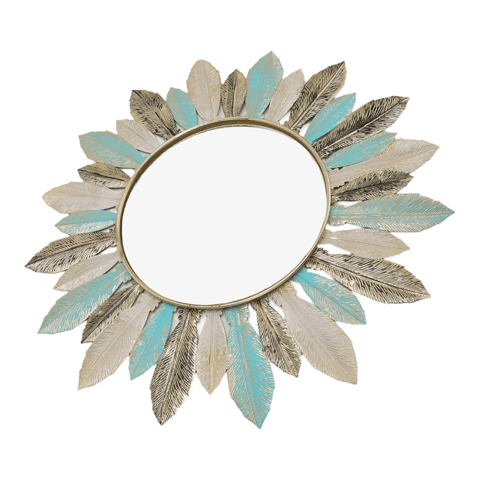 Cuadro De Metal Decorativo De Plumas Metalicas De Colores - Fliperex