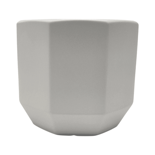 Macetero Maceta De Ceramica Blanco Lineas Verticales S - Fliperex