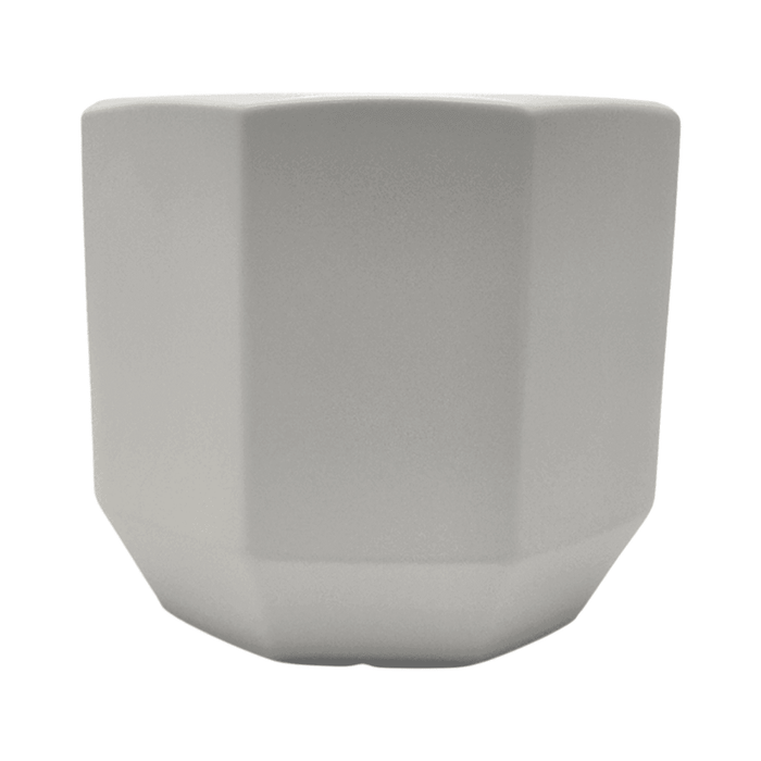 Macetero Maceta De Ceramica Blanco Lineas Verticales S - Fliperex