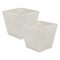 Set 2 Macetero Plastico Bajo Premium Base Cuadrada Conica M