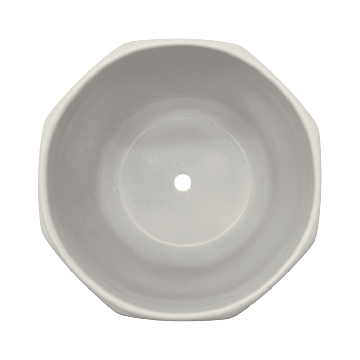 Macetero Maceta De Ceramica Blanco Lineas Verticales S - Fliperex