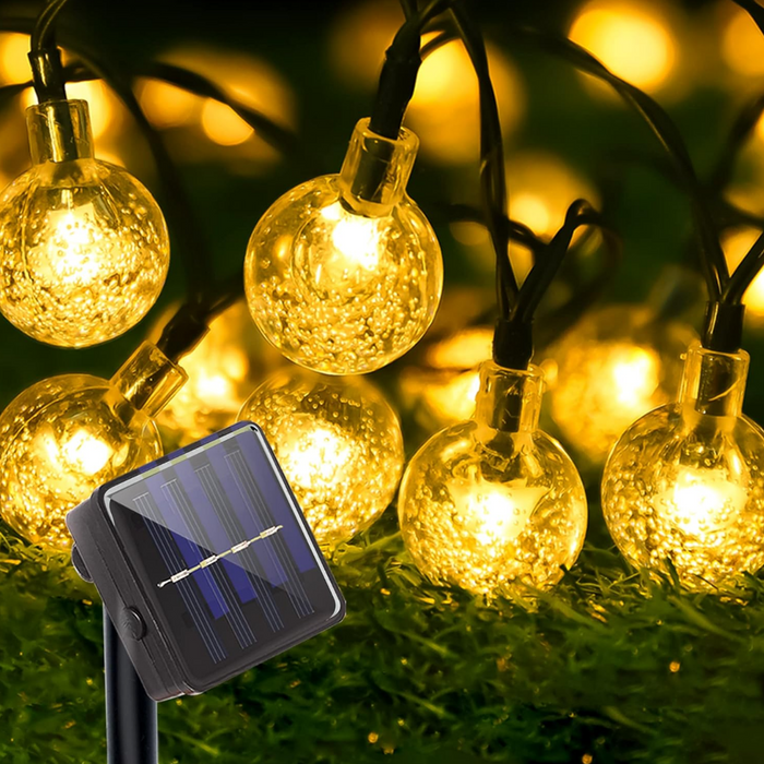 Guirnalda Solar Esfera Bolitas Luces Led Decoracion Jardin