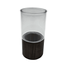 Florero Decorativo De Vidrio Cristal Liso Base de Madera - Fliperex