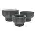 Set 3 Maceteros Maceta De Ceramica Estilo Copon Gris Mate - Fliperex