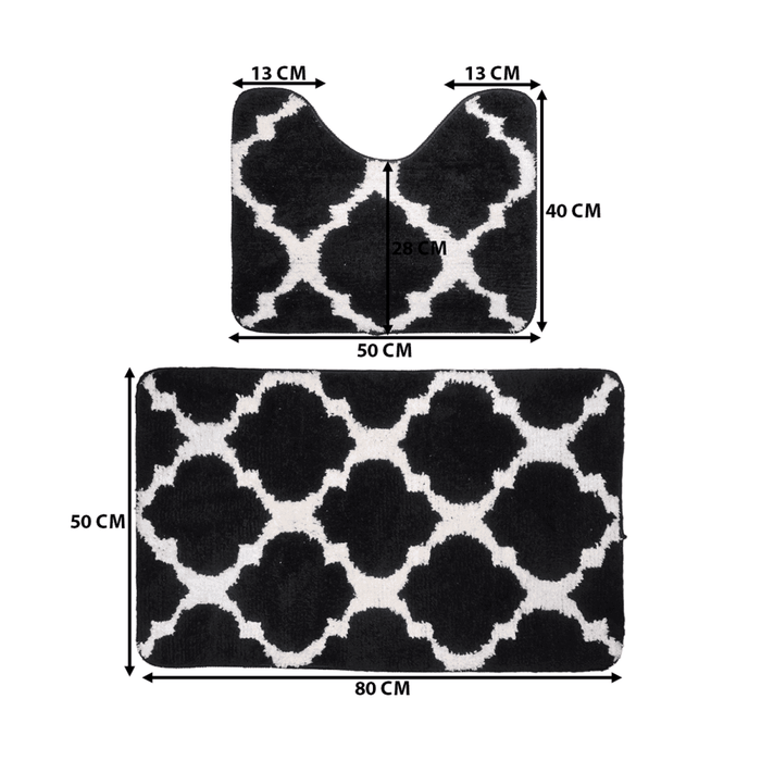 Conjunto De 2 Alfombra De Baño Suaves Absorventes Microfibra - Fliperex