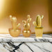 Set 3 Adornos Cactus De Resina Dorado Decoracion Mesa Office - Fliperex