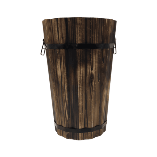 Macetero De Madera Tipo Barril Alargado Jardin Terraza M - Fliperex