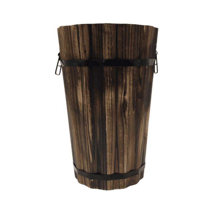 Macetero De Madera Tipo Barril Alargado Jardin Terraza M - Fliperex
