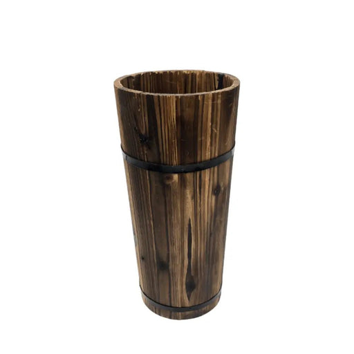 Macetero De Madera Tipo Barril Largo Alto Jardin Terraza M - Fliperex