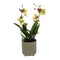 Planta Artificial Orquidea Amarillo Decorativa Macetero Loza