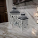 Set 2 Farol Calentador De Vela Costero De Madera Blanca - Fliperex